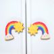Handcrafted Acacia Wood Rainbow Sun Handle Pair